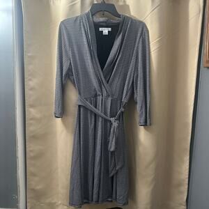 Liz Claiborne faux wrap 3/4 sleeve casual midi dress